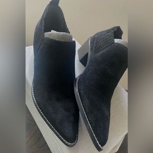 Western style Suede Leather Ankle Booties